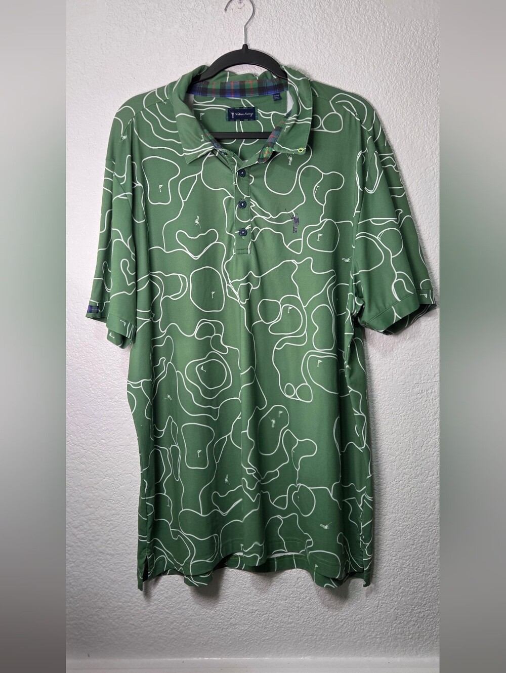 William Murray Golf "Tough Read" Performance Polo Shirt Green Size XL
